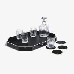 Baccarat Trays & Coasters|Octogone Tray L & Coaster X4 & Harmonie Tumblers & Whiskey Decanter | United States