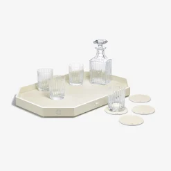 Baccarat Trays & Coasters|Octogone Tray L & Coaster X4 & Harmonie Tumblers & Whiskey Decanter | United States
